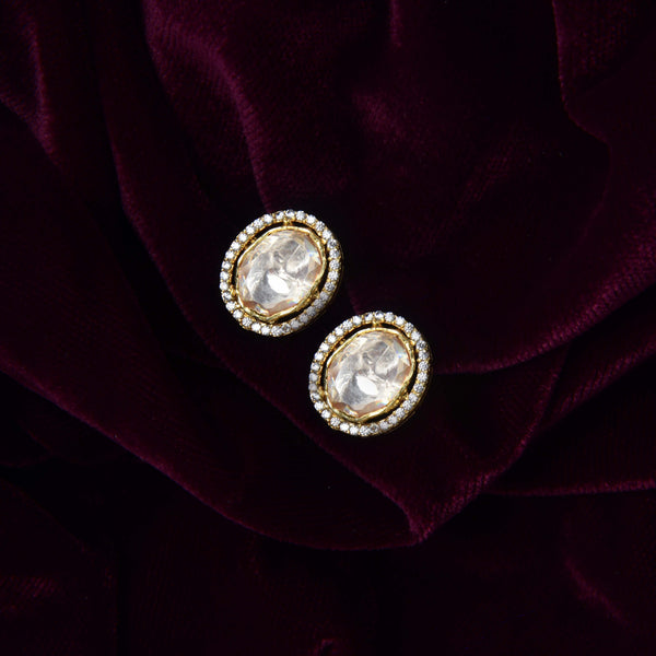 Nipura Kundan 925 Silver Glory Moissanite Earrings