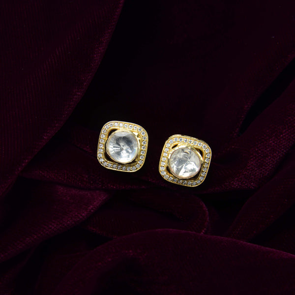 Nipura Kundan 925 Silver Ivy Moissanite Earrings