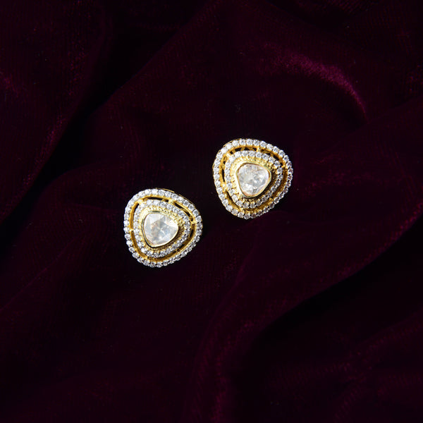 Nipura Kundan 925 Silver Toki Moissanite Earrings