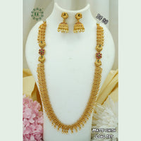 Diksha Collection Gold Plated Long Haram Necklace Set
