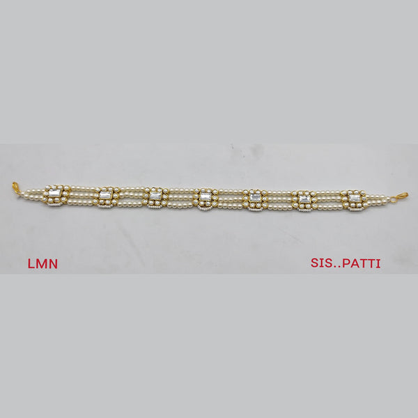 Lucentarts Gold Plated Kundan Sheeshphool / Headband Hair Accessories For Women