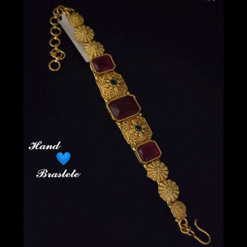 Lucentarts Jewellery Gold Plated Crystal Stone Bracelet