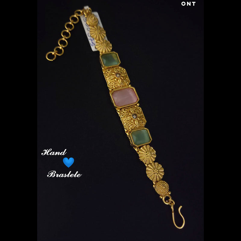 Lucentarts Jewellery Gold Plated Crystal Stone Bracelet