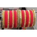 Lucentarts Jewellery  Thread And Kundan Stone Gold Plated Bangles Set