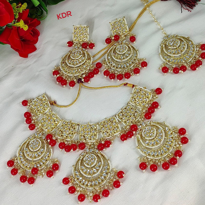Lucentarts Jewellery Kundan Stone And Beads Choker Necklace Set