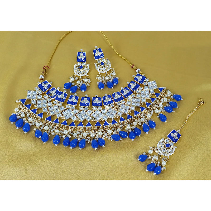 Lucentarts Jewellery Kundan Stone And Meenakari &  Choker Necklace Set