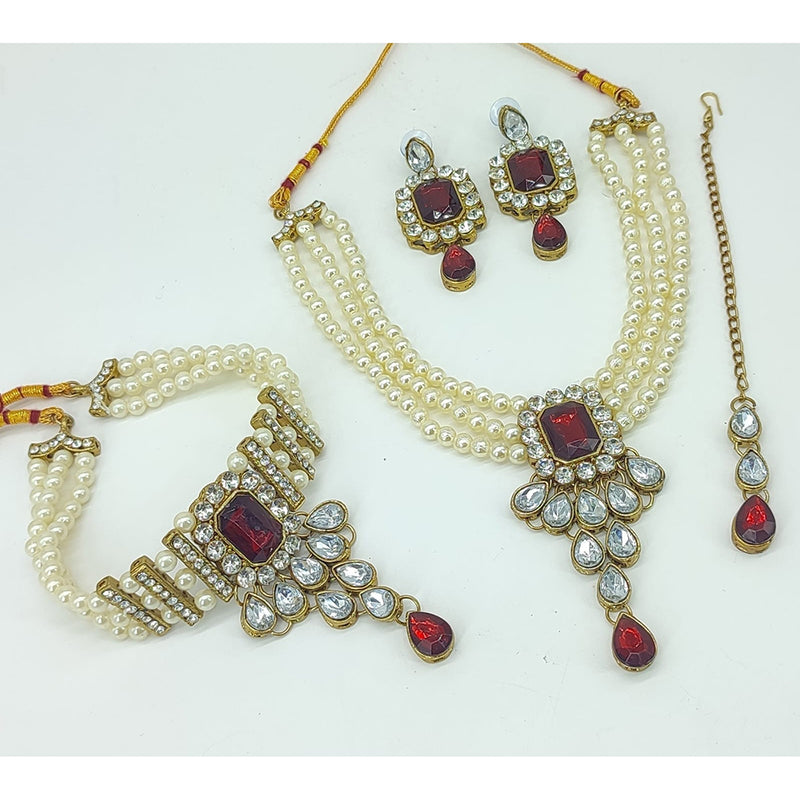 Lucentarts Jewellery Austrian & Crystal Stone Double Necklace Set