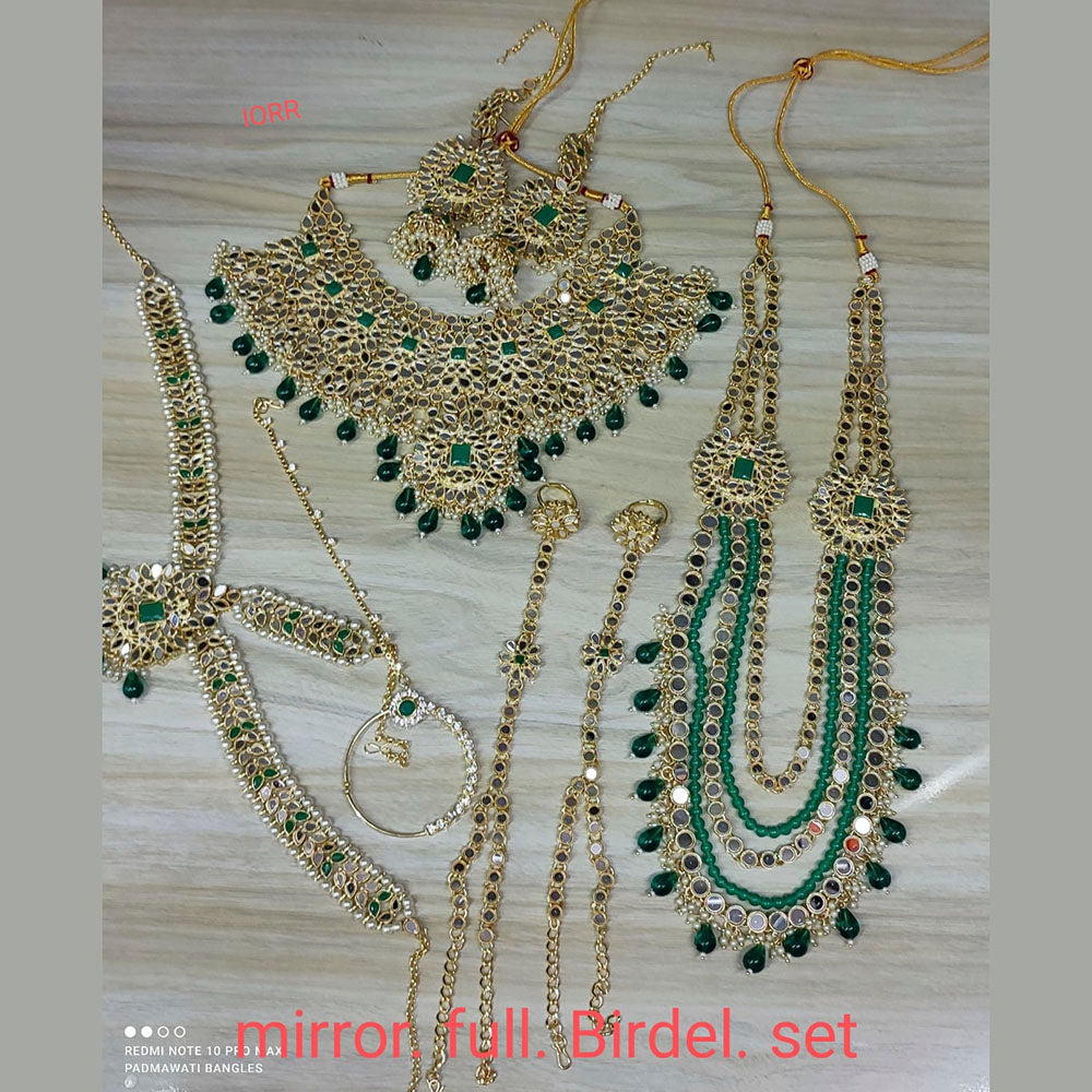 Lucentarts Jewellery Gold Plated Mirror Bridal Set