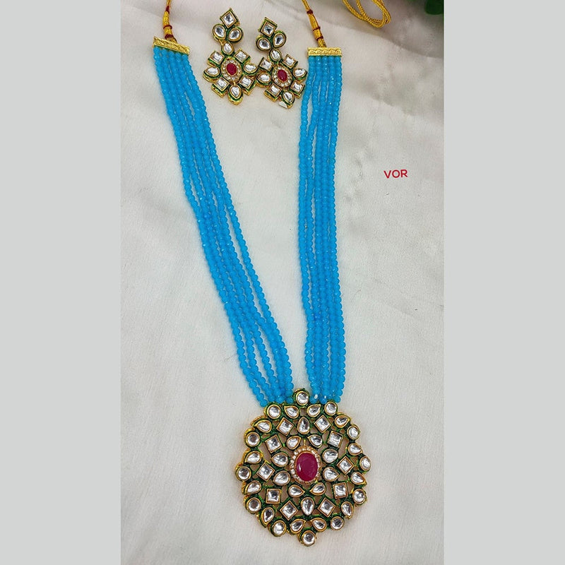 Lucentarts Jewellery Kundan & Beads Long Necklace Set -  LCJNeck02