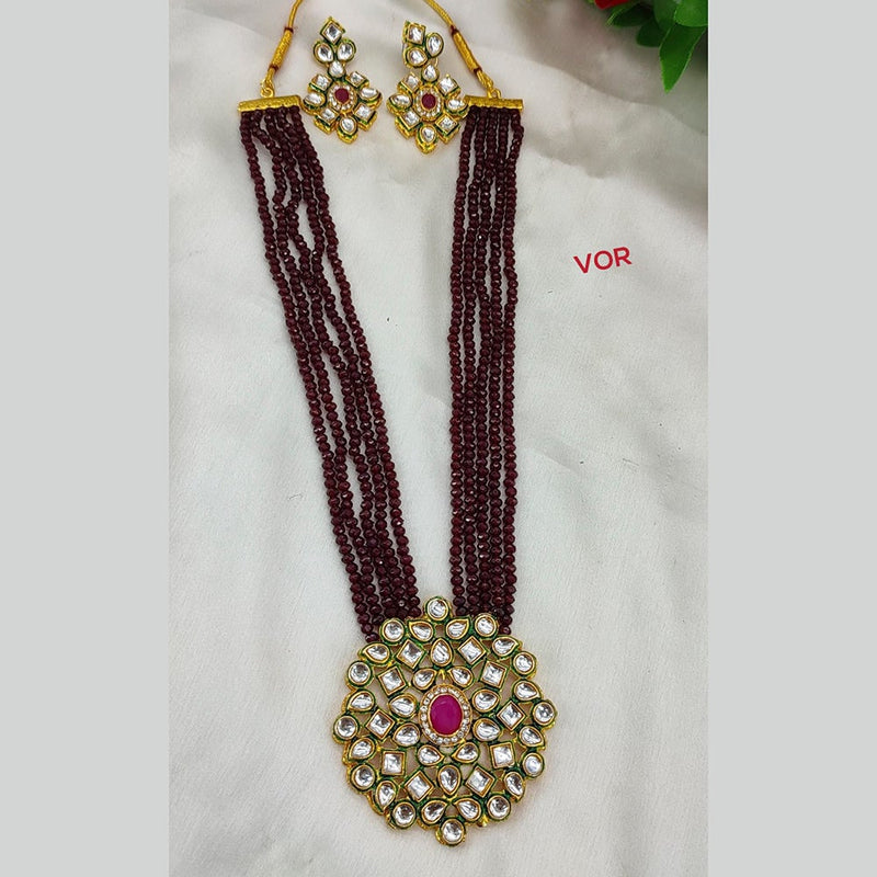 Lucentarts Jewellery Kundan & Beads Long Necklace Set -  LCJNeck02