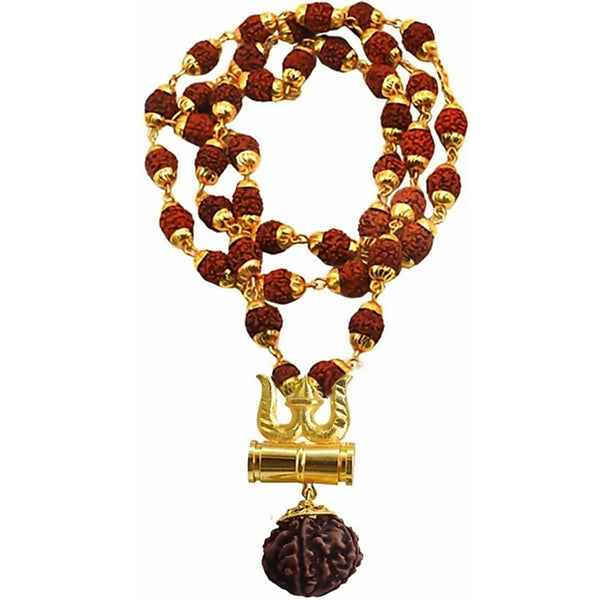 Martina Jewels Pack Of 6 Traditional Gold Plated Rudraksha Mala for Men
