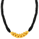 Shrishti Fashion Classy Black Bead Golden Boll Mangalsutra For Women