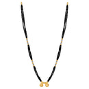 Shrishti Fashion Trendy Black Bead Wati Design Gold Plated Mangalsutra For Women