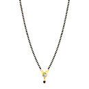 Shrishti Fashion Trendy Black Bead White Stone Gold Plated Mangalsutra For Women