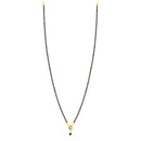 Shrishti Fashion Trendy Black Bead White Stone Gold Plated Mangalsutra For Women