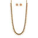 Etnico 18K Gold Plated Traditional South Indian Stylish Long Necklace With Earrings For Women & Girls (MC042RG)