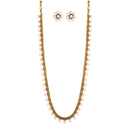 Etnico 18K Gold Plated Traditional South Indian Stylish Long Necklace With Earrings For Women & Girls (MC042W)