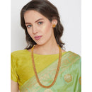 Etnico 18K Gold Plated Traditional South Indian Stylish Golden Leaf work Necklace With Earrings For Women & Girls (MC043)