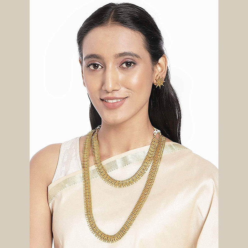 ZENEME Women 18K Gold-Plated American Diamond Studded Jewellery Set -  Absolutely Desi