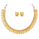 Etnico 18K Gold Plated Traditional South Indian Stylish Coin Necklace With Earrings For Women & Girls (MC061FL)