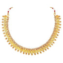 Etnico 18K Gold Plated Traditional South Indian Stylish Coin Necklace With Earrings For Women & Girls (MC061FL)