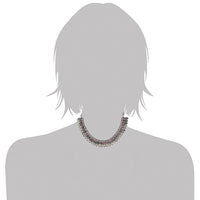 Etnico 18K Silver Oxidised Traditional South Indian Style Coin Necklace With Earrings For Women & Girls (MC063ZQ)