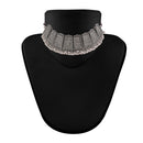 Etnico Oxidised Silver Plated Afghani Choker Necklace Jewellery Set for Women (MC068)