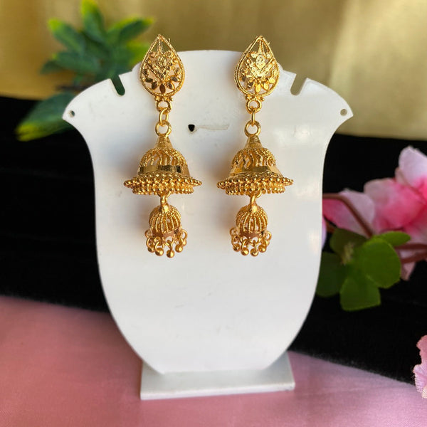 Traditional matte gold jhumka earrings | Indian Jhumka jhumki Earrings –  Indian Designs