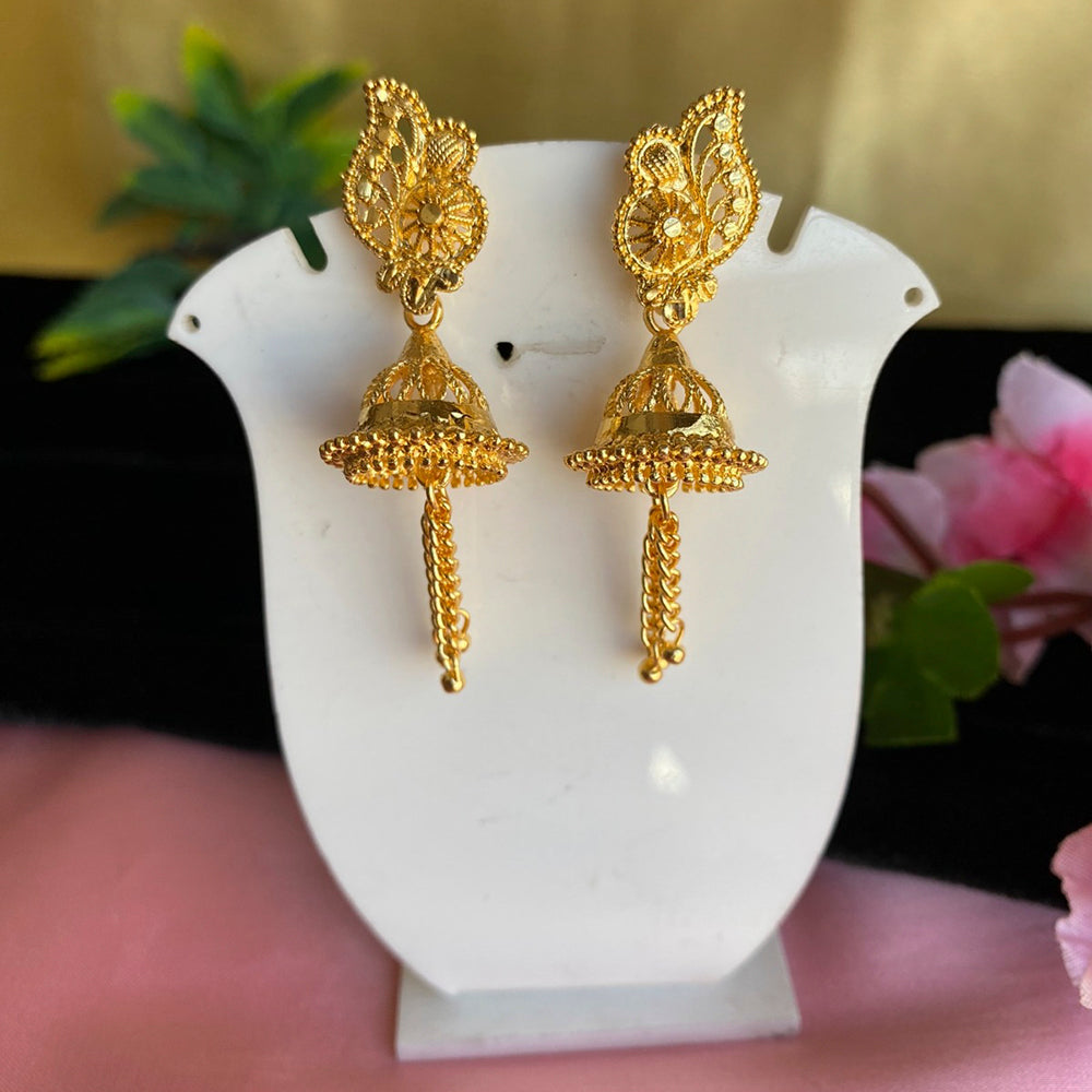 Mahavir Gold Plated Jhumkis Earrings