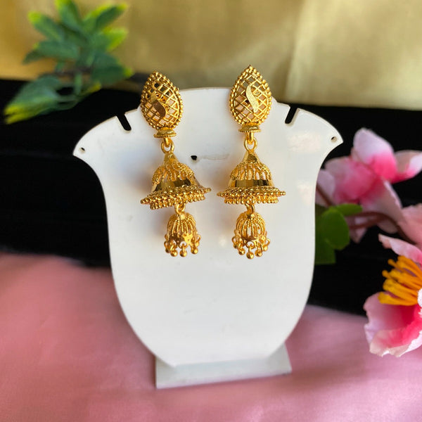 Mahavir Gold Plated Jhumkis Earrings