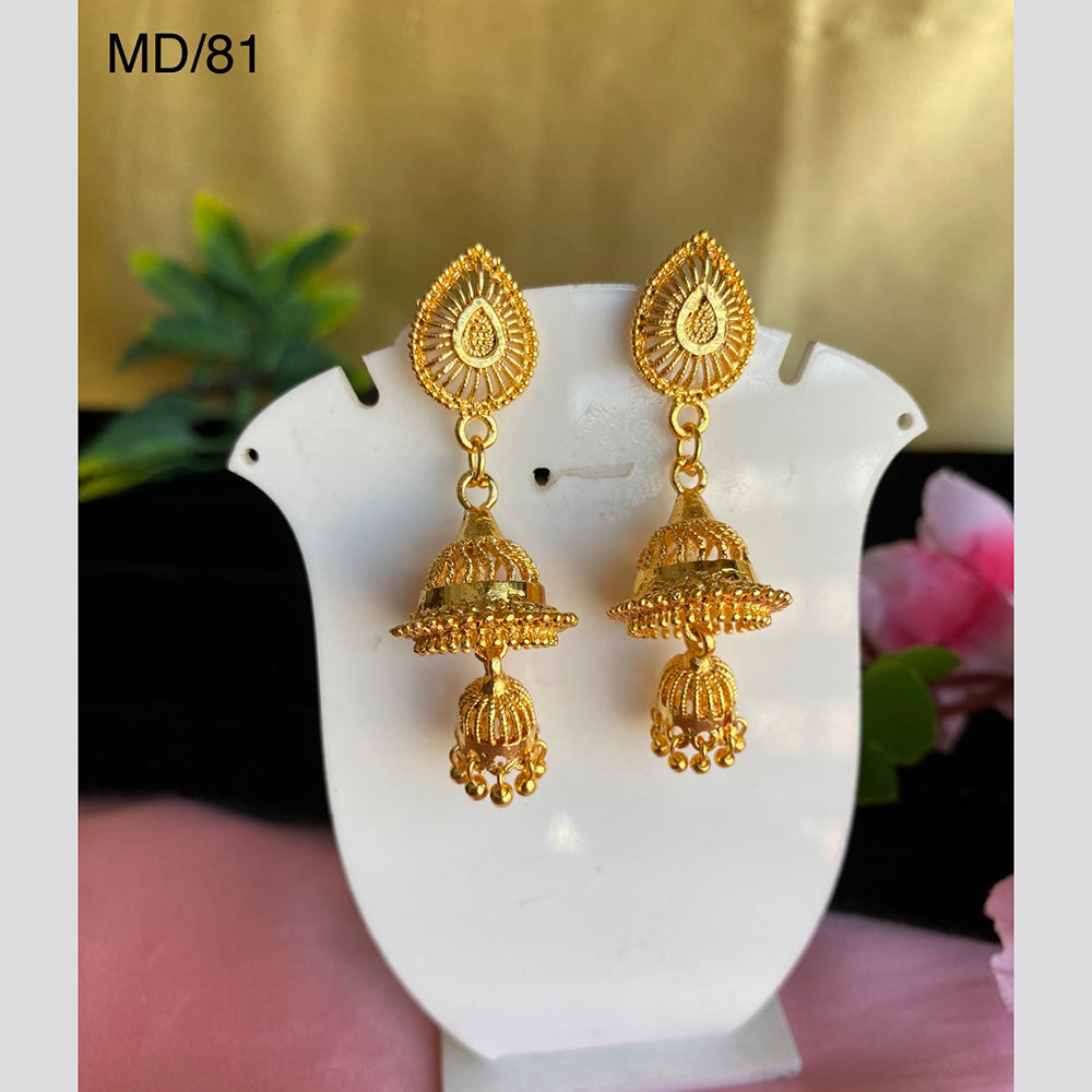Mahavir Gold Plated Jhumkis Earrings
