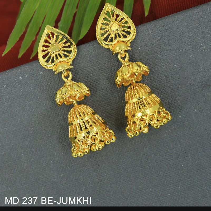 Mahavir Dye Gold Jhumki Earrings