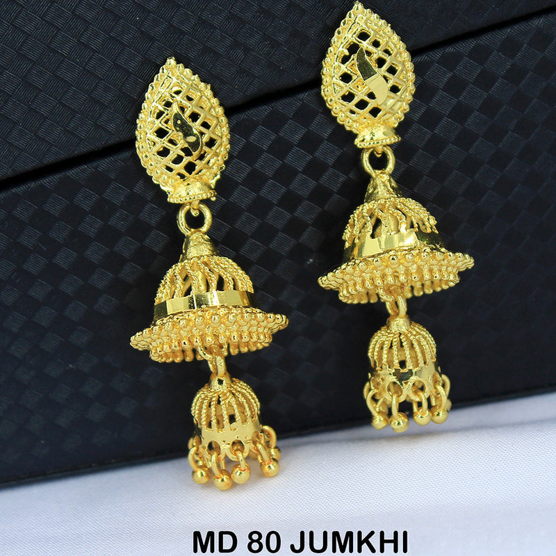 Mahavir Gold Plated Beads Jhumki Earrings