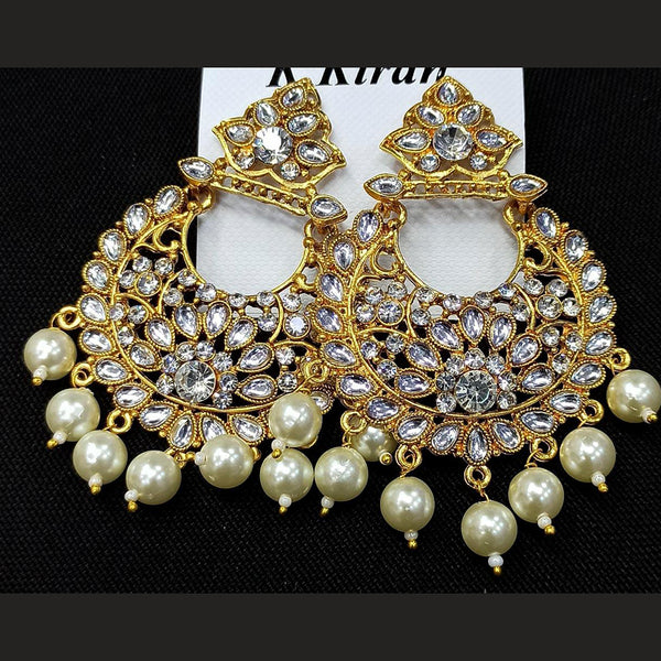 Manisha Jewellery Austrian Stone Floral Chandbali Dangler Earrings