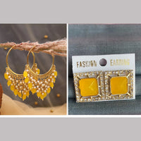 Mahavir Gold Plated Stud & Dangler Earrings Combo