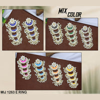 Mahavir Gold Plated Meenakari & Beads Dangler Earrings