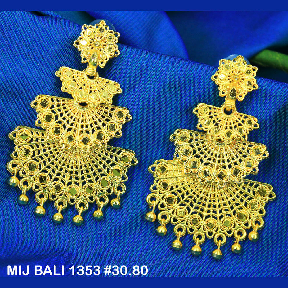 Mahavir Forming Gold Plated Dangler Earrings