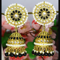 Mahavir Gold Plated Kundan And Pearl Designer Jhumki Earrings