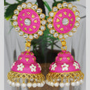 Mahavir Gold Plated Meenakari And Kundan Designer Jhumki Earrings