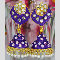 Mahavir Gold Plated Meenakari And Kundan Designer Jhumki Earrings