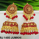 Mahavir Gold Plated Meenakari And Beads Designer Jhumki Earrings