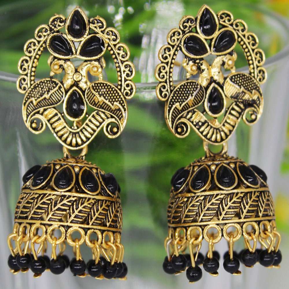 Mahavir Gold Plated Meenakari And Kundan Designer Jhumki Earrings