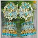 Mahavir Gold Plated Meenakari And Kundan Designer Jhumki Earrings