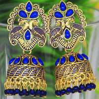 Mahavir Gold Plated Meenakari And Kundan Designer Jhumki Earrings