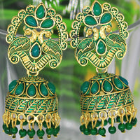 Mahavir Gold Plated Meenakari And Kundan Designer Jhumki Earrings
