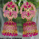 Mahavir Gold Plated Meenakari And Kundan Designer Jhumki Earrings