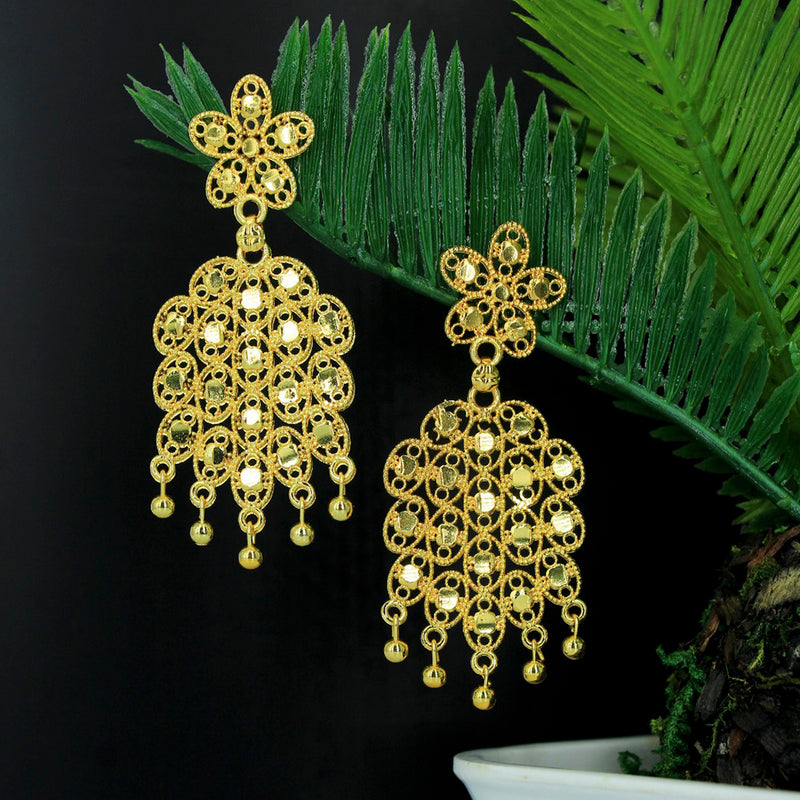 Mahavir Forming Gold Plated Dangler Earrings