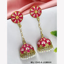 Mahavir Gold Plated Meenakari Jhumki Earrings