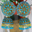 Mahavir Gold Plated Pota And Austrian Stone Designer Jhumki Earrings