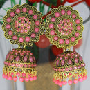 Mahavir Gold Plated Pota And Austrian Stone Designer Jhumki Earrings